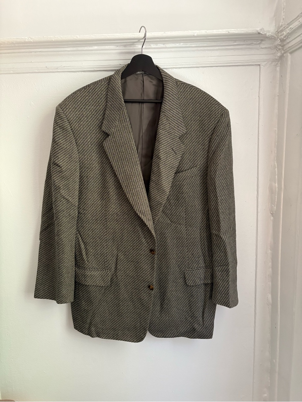Canali Olive Herringbone Sport Coat
